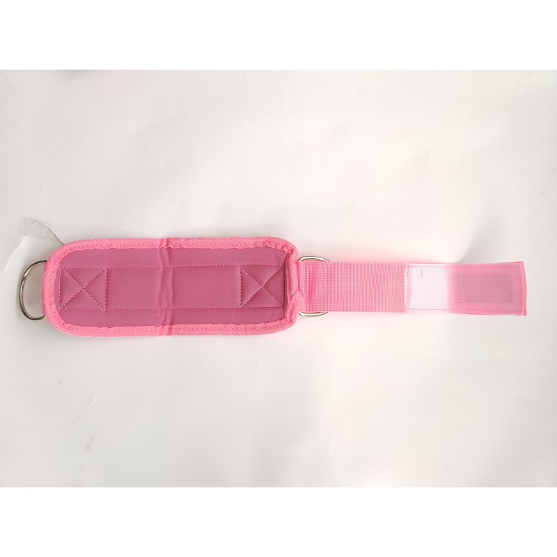 Pink ankle cuffs for pulley and cable, Straps for training glutes and legs