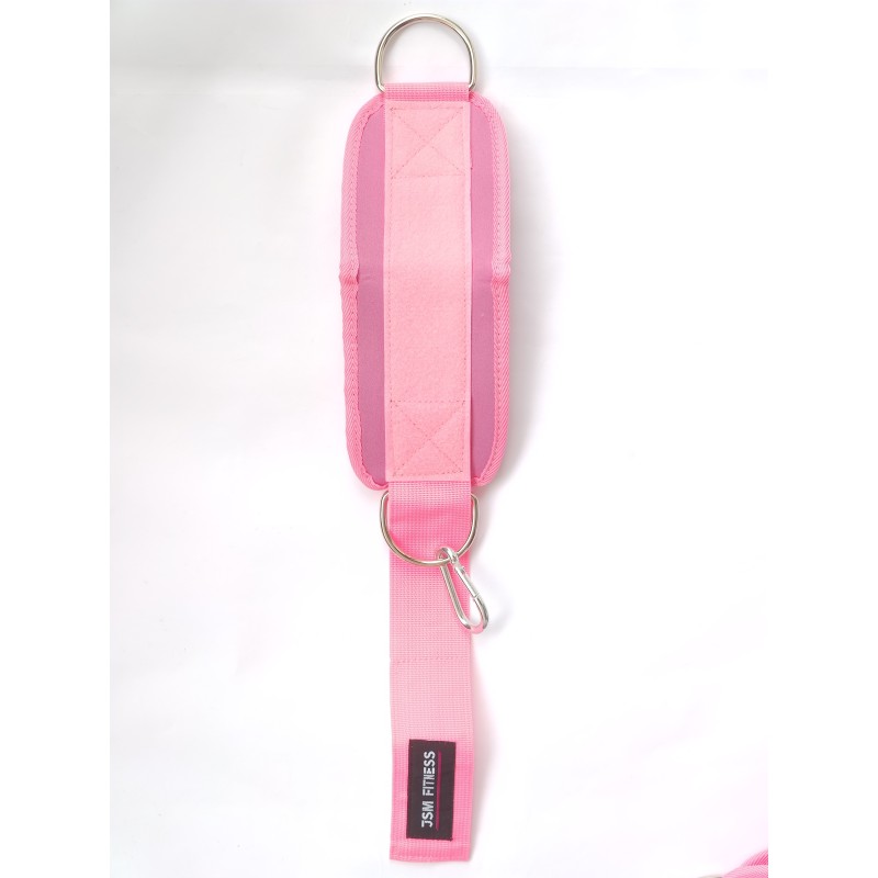 Pink ankle cuffs for pulley and cable, Straps for training glutes and legs