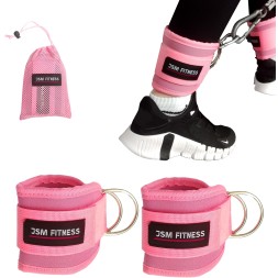 Tobilleras rosas para polea para entrenamiento de glúteos, muslos