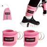 Pink ankle cuffs for pulley and cable, Straps for training glutes and legs