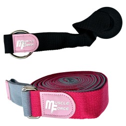 Yoga training and leg stretching belt with door clip