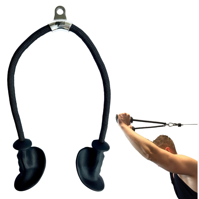 Corde Triceps Simple Avec Mousqueton | Accessoire Fitness Pour Machine à Câble | Renforcement Musculaire à La Maison