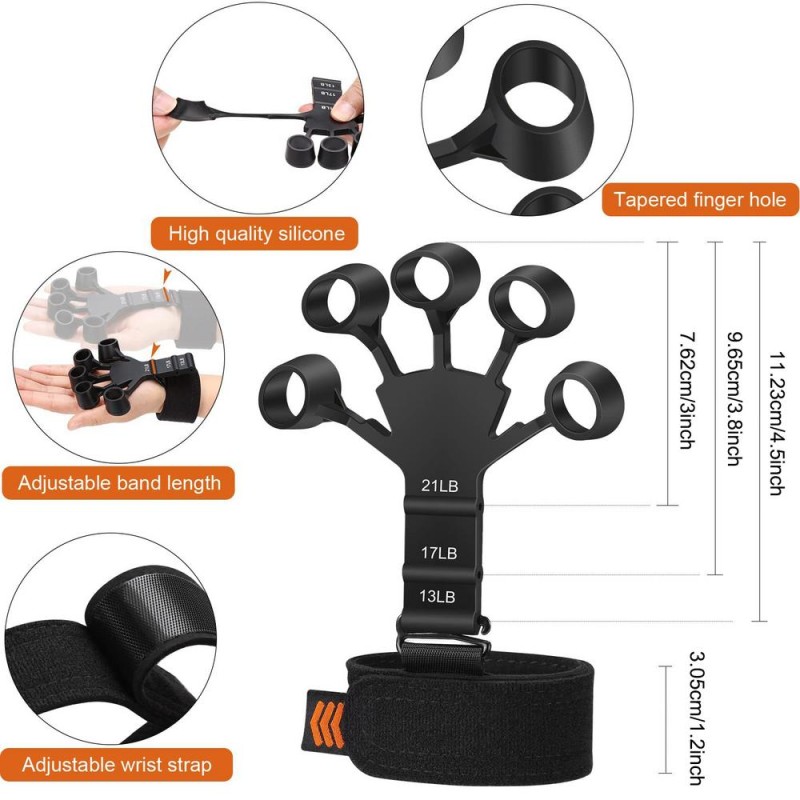 Finger Gripper - Finger strengthener, 3 levels of adjustment 6/8/10 kg