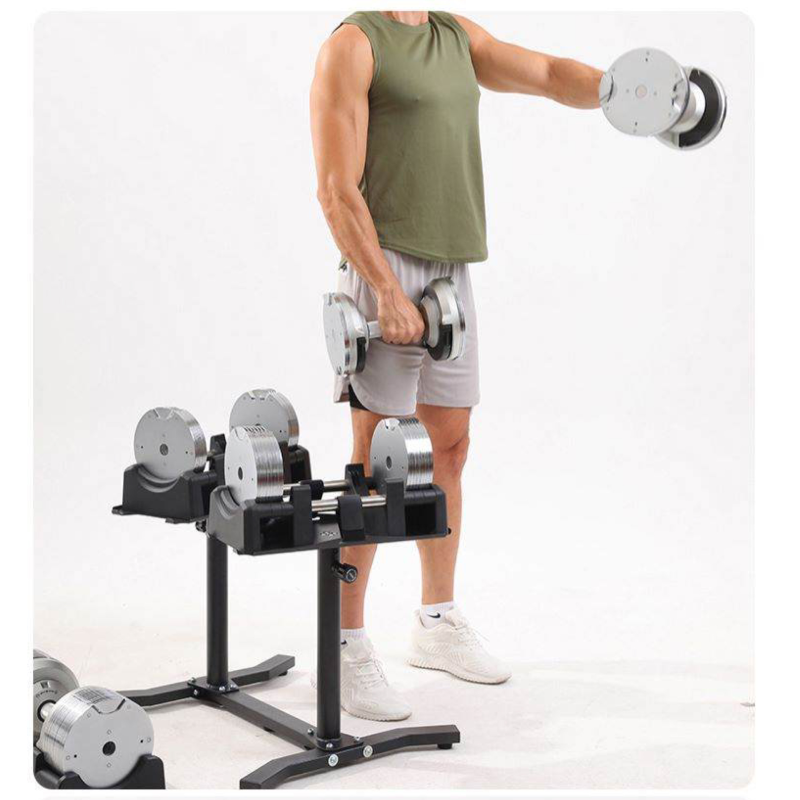 Support D'haltères Réglable En Acier - Charge Max 136 Kg - Hauteur 67 Cm - Pour Haltères Courts à La Maison Ou En Salle De Sport