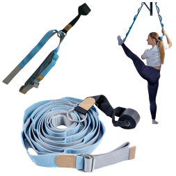 Yogagurt für Dehnung - Beinstrecker Joga Gurt mit Schlaufen und Türhaken