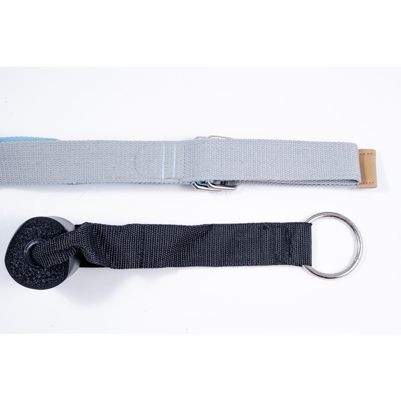 Yoga training and leg stretching belt with door clip