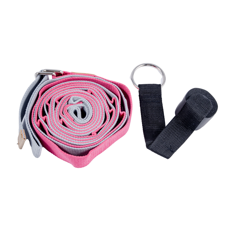 Yoga training and leg stretching belt with door clip