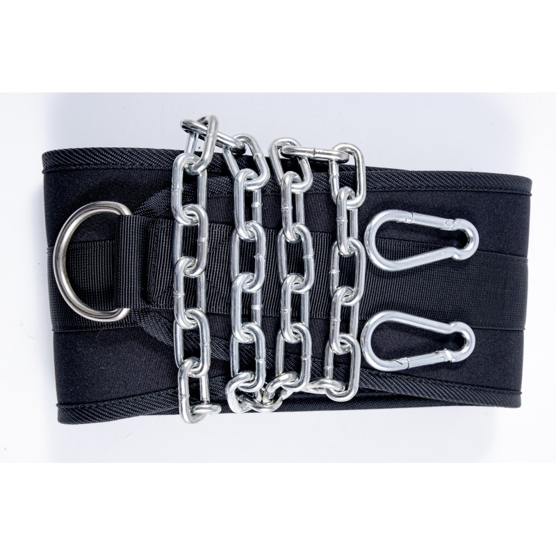 Dip Belt - load belt up to 240 kg with a chain and carabiners
