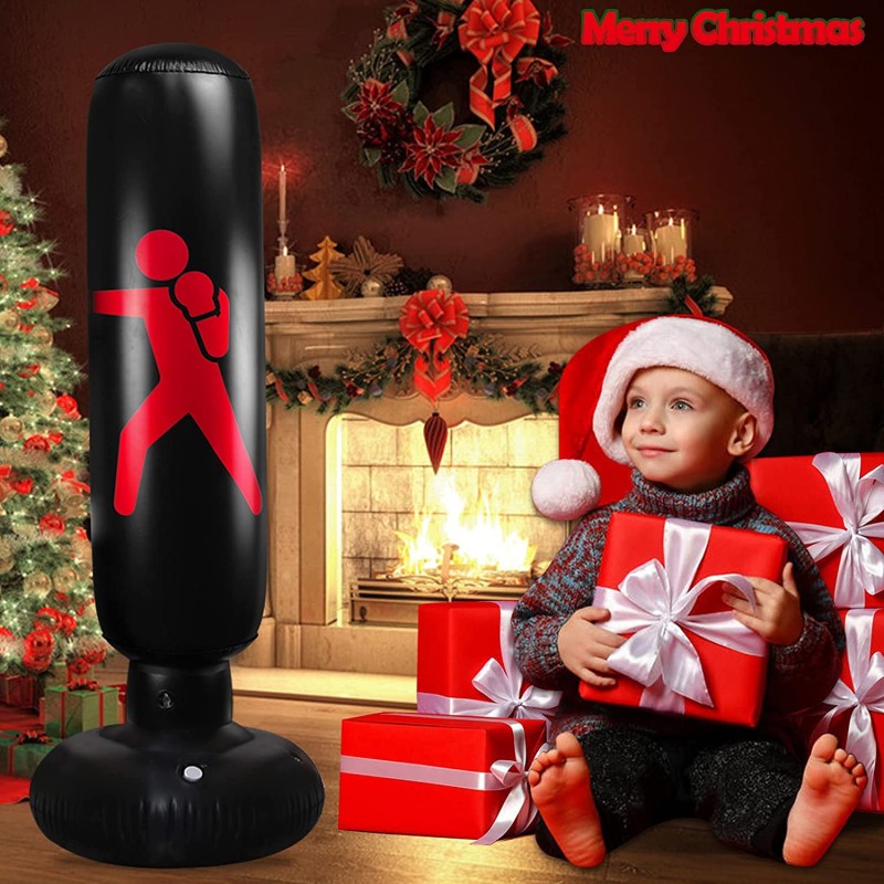 Dmuchany stojący worek treningowy 160 cm czarny