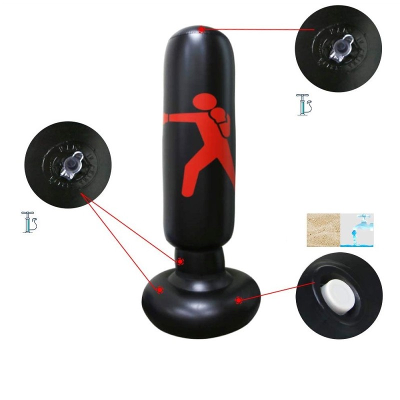 Dmuchany stojący worek treningowy 160 cm czarny