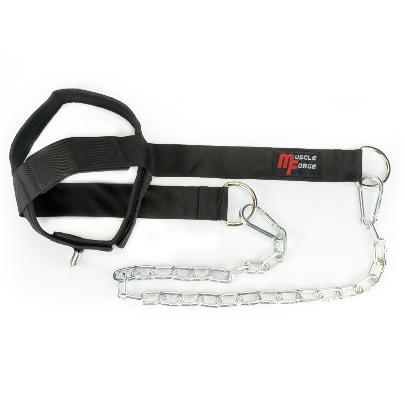 Weight belt for neck training with chain and carabiners