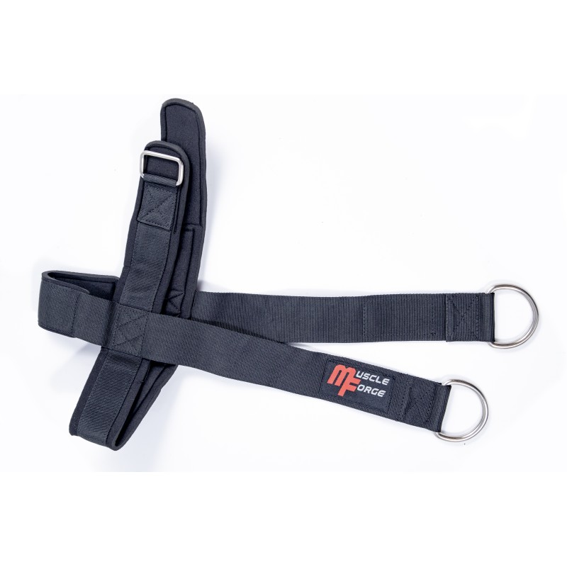 Weight belt for neck training with chain and carabiners