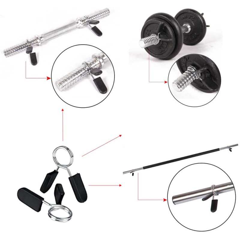 Pinces à ressort de 25 mm, 2 pinces pour haltères et haltères.