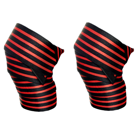 2x Rodilleras, Cintas de rodilla elásticas para Powerlifting